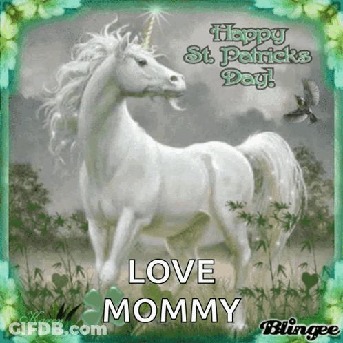 Blue Unicorn With Purple Mane And Horn Running Through Woods GIF