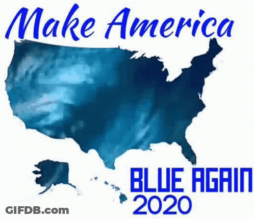 Blue United States Map Make America Blue Again GIF