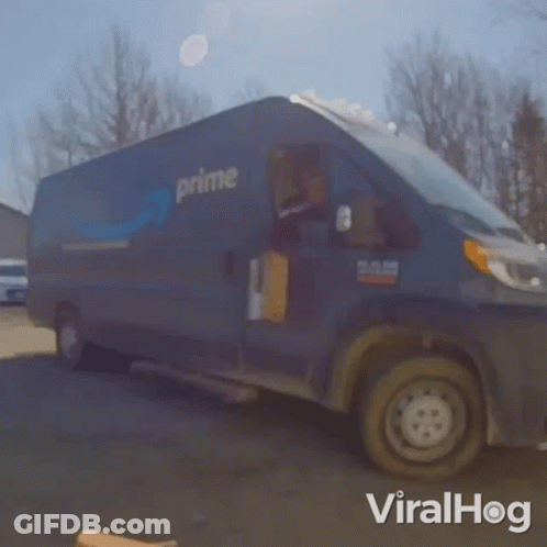 Blue Van With Prime GIF