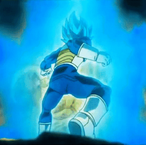 Blue Vegeta Vs. Frieza GIF