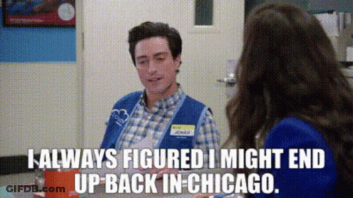 Blue Vest Man Talking To Blue Jacket Woman GIF