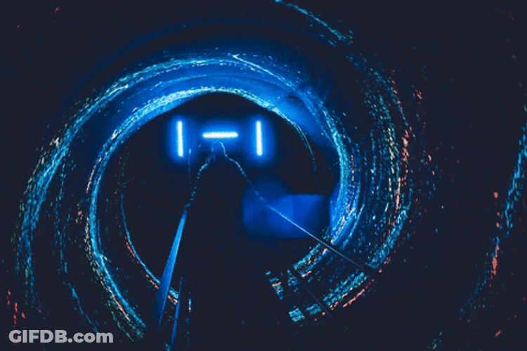 Blue Vortex With Person In The Middle GIF