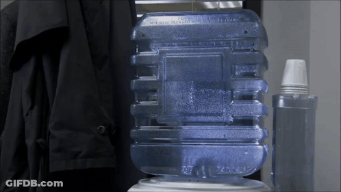 Blue Water Bottle Saying Empty GIF