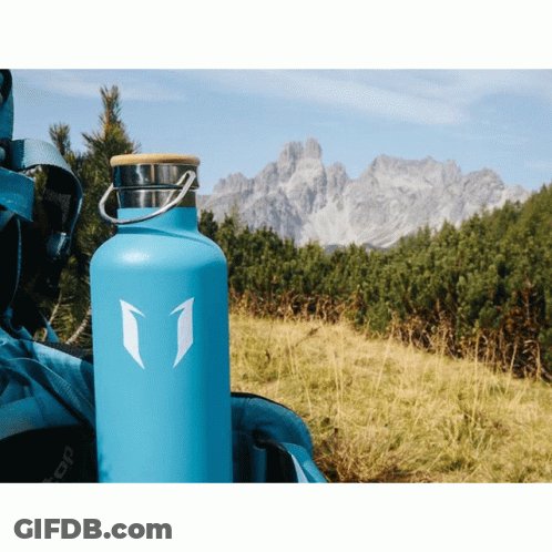 Blue Water Bottle With Number 1 GIF