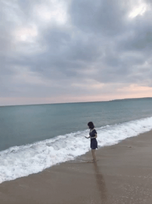 Blue Wave Touches The Legs GIF
