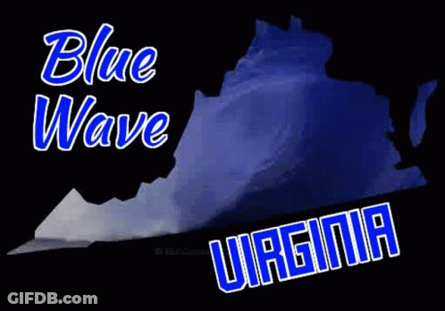 Blue Wave Virginia State Map GIF