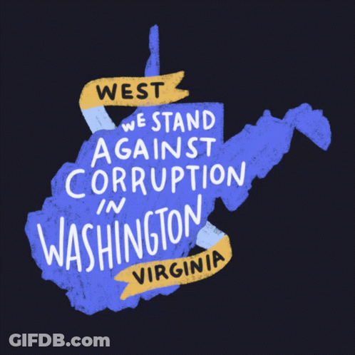 Blue West Virginia Map We Stand Against Corruption GIF