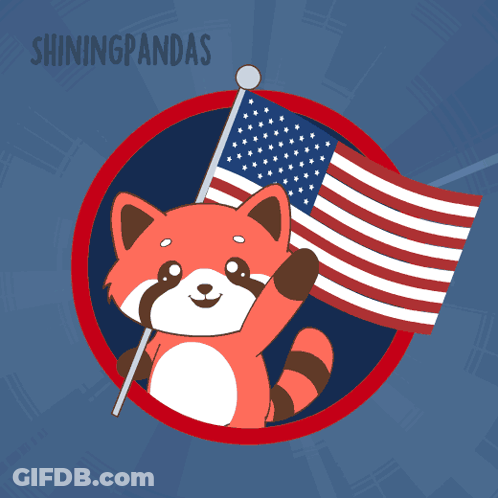Blue Wheel With Buildings And Flag GIF