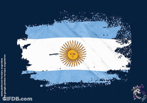 Blue White And Yellow Flag With Sun GIF