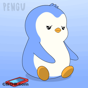 Blue White Penguin Beside Red Nintendo DS Game GIF