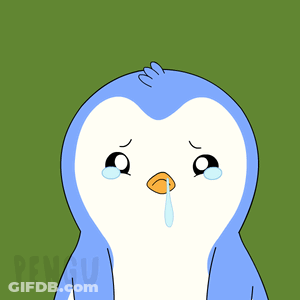 Blue White Penguin Crying Tear Down Nose GIF