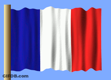 Blue White Red Flag With Gold Pole GIF