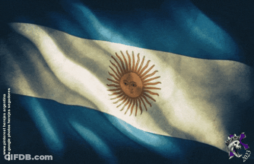 Blue White Yellow Flag With Sun GIF