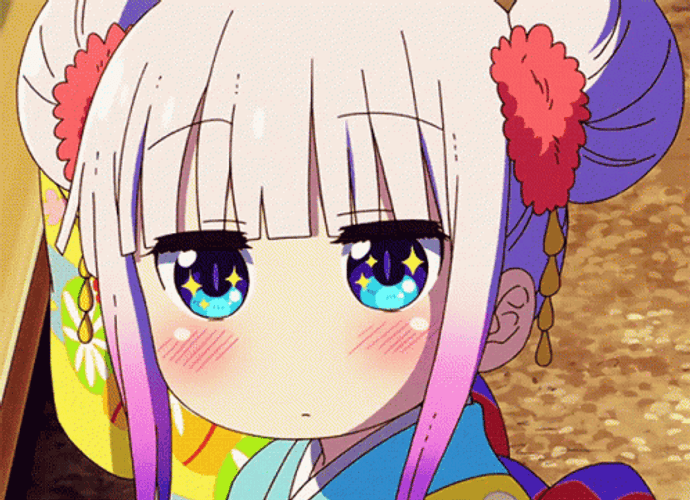 Blue With Twinkling Star Anime Eyes GIF