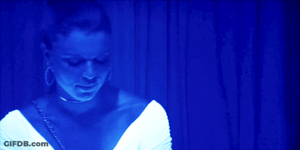 Blue Woman Black Light Party GIF
