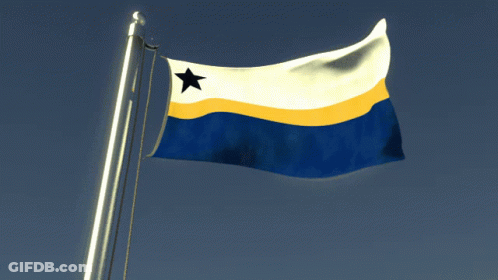 Blue Yellow And White Flag With Black Star GIF