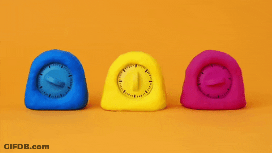 Blue Yellow Pink Shaking Timer GIF