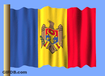 Blue Yellow Red Flag With Eagle Waving GIF