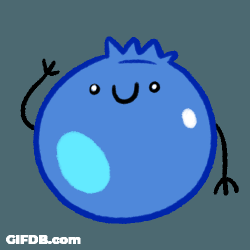 Blueberry Cartoon Cute Wave GIF