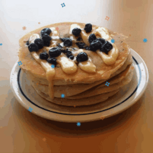 Blueberry Pancakes Cute Doodles GIF