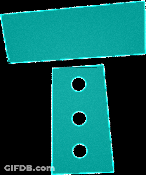 Bluegreen Letter T With Holes GIF