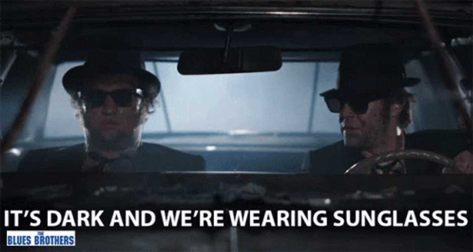 Blues Brothers Dark And Wearing Sunglasses GIF