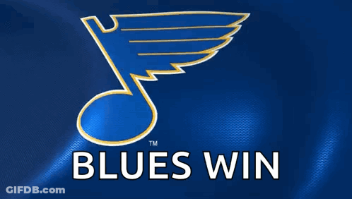 Blues Win Logo On Blue Background GIF