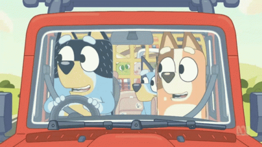 Bluey Animated Series Road Trip GIF