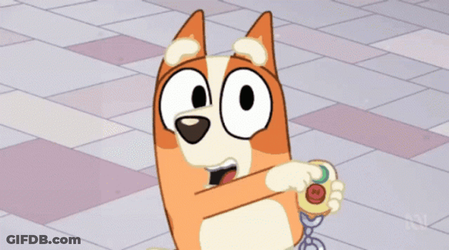 Bluey Bingo Clicking Green Botton GIF