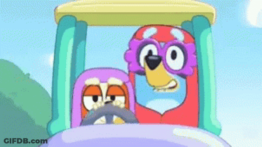 Bluey Car Driving GIF