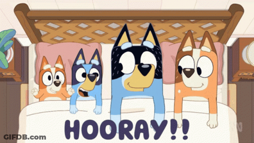 Bluey Family Hooray GIF