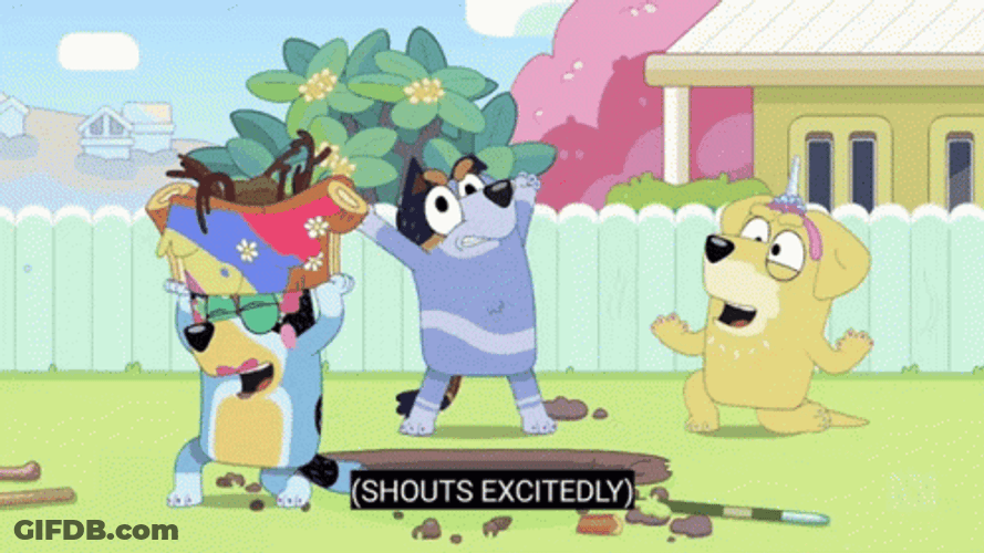 Bluey Heeler And Friends Excited GIF