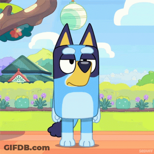 Bluey Looks Annoyed GIF