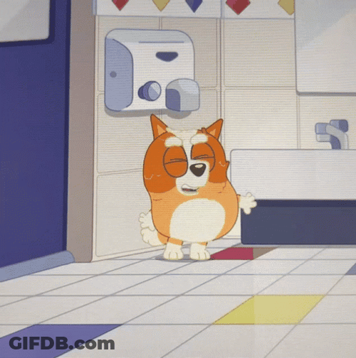 Bluey Under Hand Dryer GIF