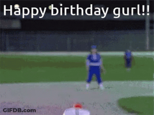 Blurred Baseball Field Happy Birthday Girl GIF