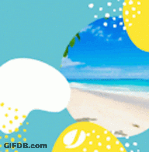 Blurred Beach Blue Sky Yellow Circles GIF