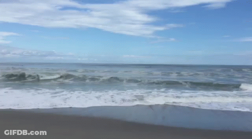Blurred Beach With Crashing Waves GIF