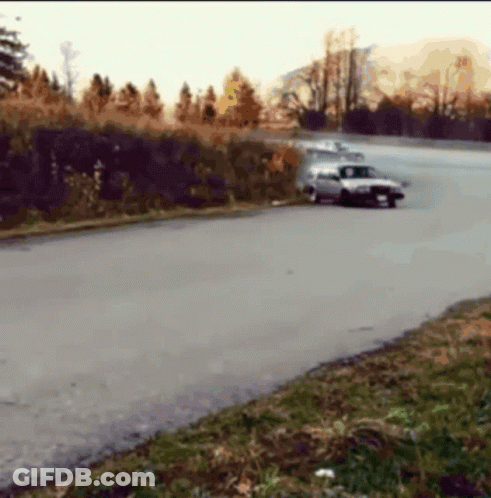 Blurred Car On Road With Trees GIF