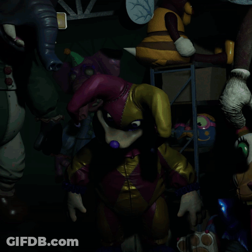 Blurred Cartoon Character In Purple And Yellow Outfit GIF
