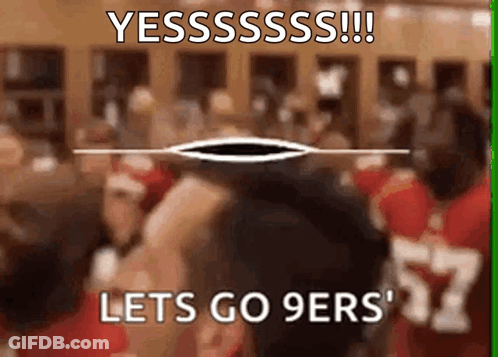 Blurred Crowd Lets Go 9Ers GIF