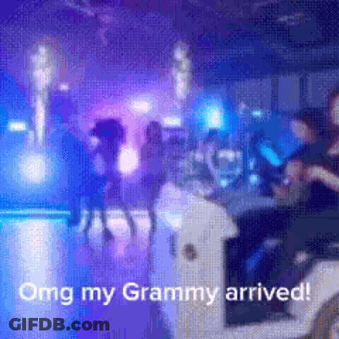 Blurred Crowd OMG My Grammy Arrived GIF