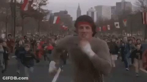 Blurred Crowd With Keep Written Above GIF