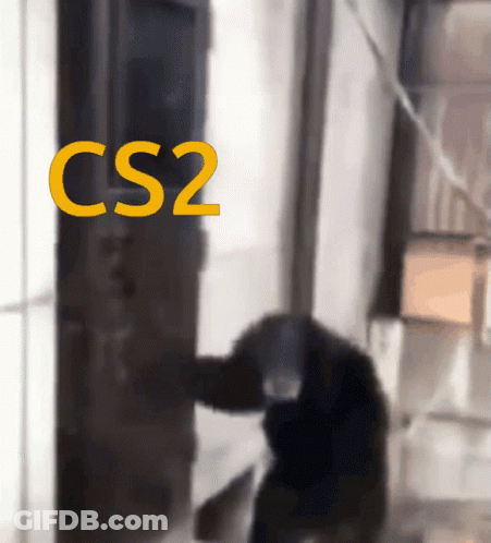 Blurred Door With CS2 In Yellow GIF