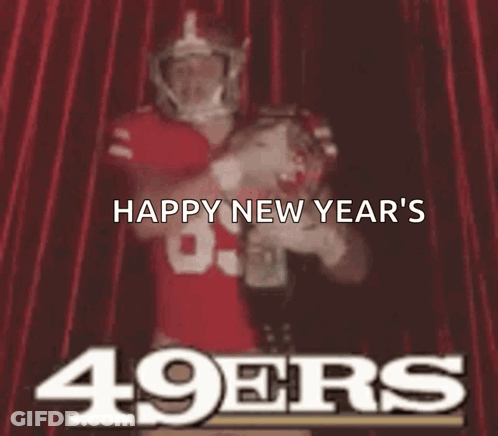 Blurred Football Player Happy New Year's 49Ers GIF