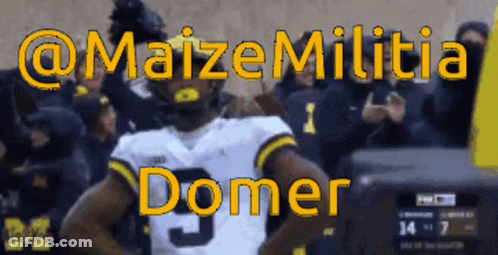 Blurred Football Player With Name Domer GIF