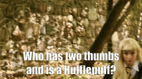 Blurred Girl Who Has Two Thumbs And Is A Hufflepuff GIF
