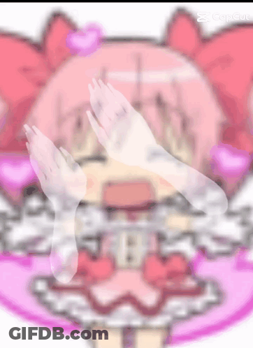 Blurred Girl With Pink Hair And Bow GIF