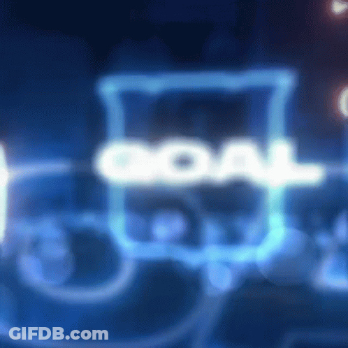 Blurred Goal Word On Blue Background GIF