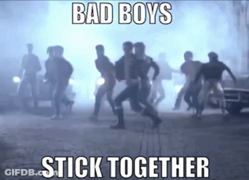 Blurred Group Dancing Bad Boys Stick Together GIF