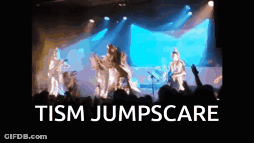 Blurred Group On Stage Tism Jumpscare GIF